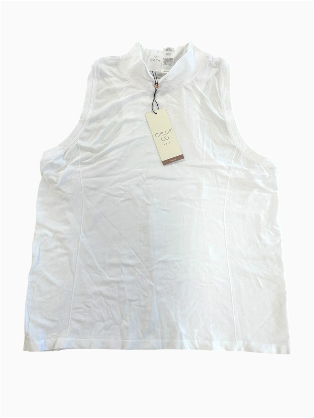 Calia Sleeveless Mock Neck Tank Top - White Golf